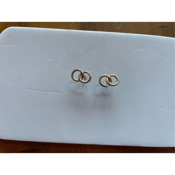 Double Hoop Loop Goldtone Pierced Earrings - Picture 1 of 3